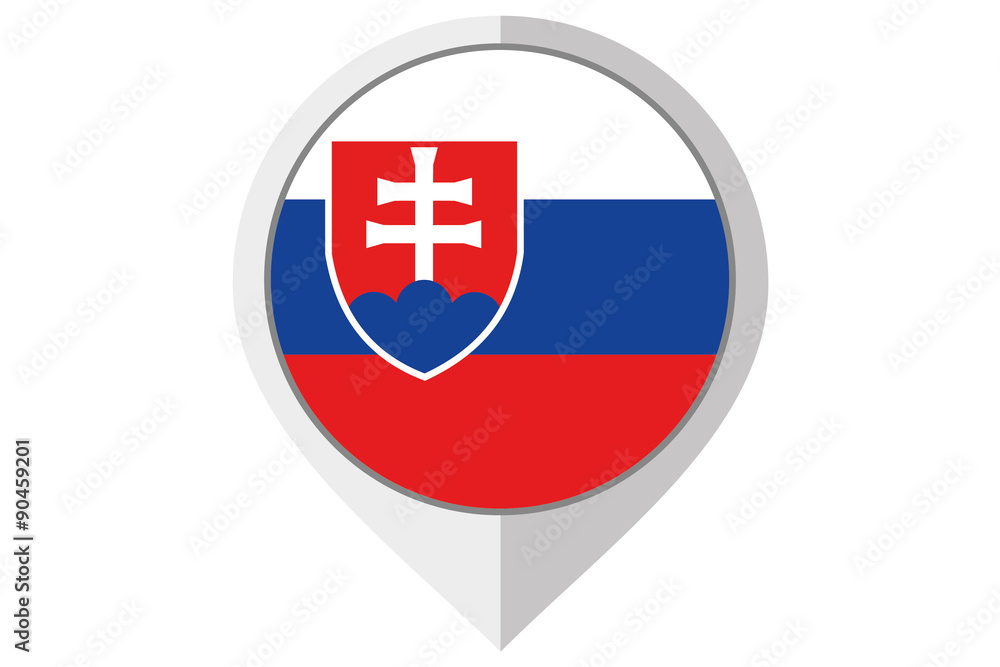 Fototapeta premium Flag Illustration inside a pointed of the country of Slovakia