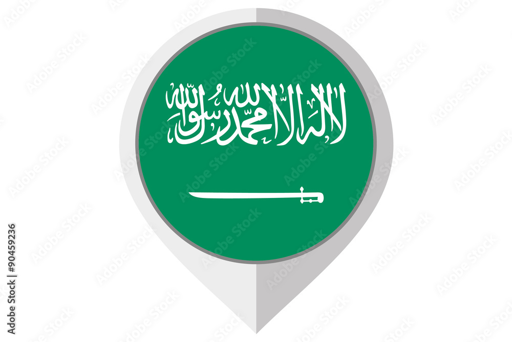 Flag Illustration inside a pointed of the country of Saudi Arabi Flag Illustration inside a pointed of the country of Saudi Arabi