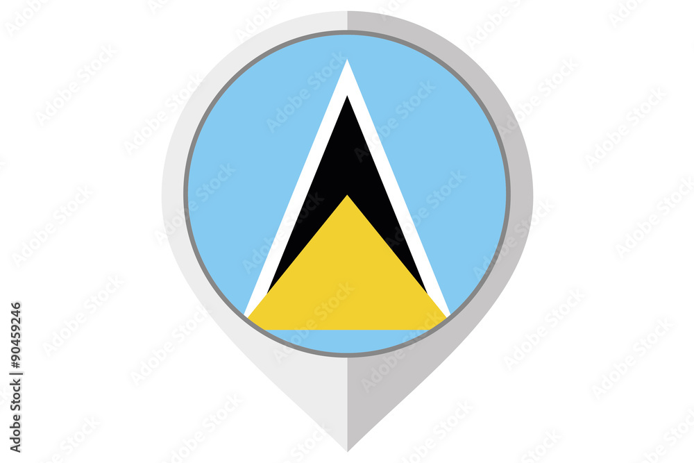 Flag Illustration inside a pointed of the country of Saint Lucia Flag Illustration inside a pointed of the country of Saint Lucia