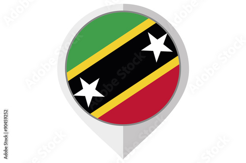 Free Download Flag Illustration inside a pointed of the country of Saint Kitts - GFXLoad