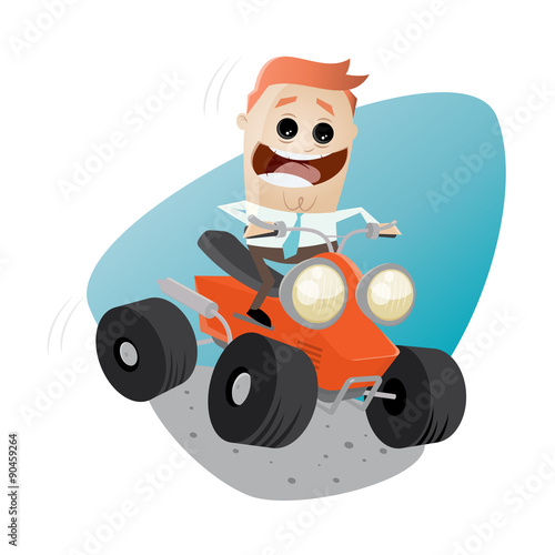 quad fahren lustig cartoon vektor