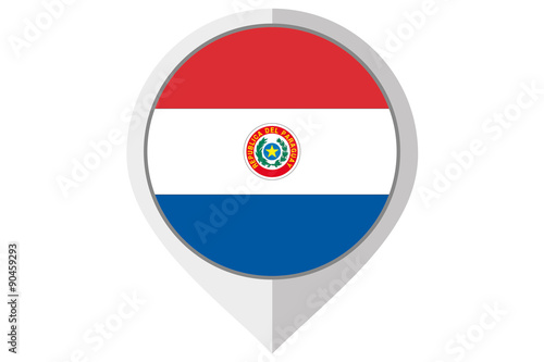 Flag Illustration inside a pointed of the country of Paraguay