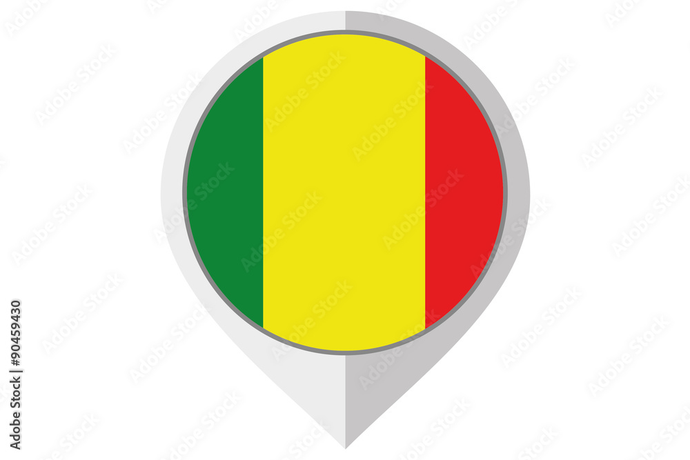 Fototapeta premium Flag Illustration inside a pointed of the country of Mali
