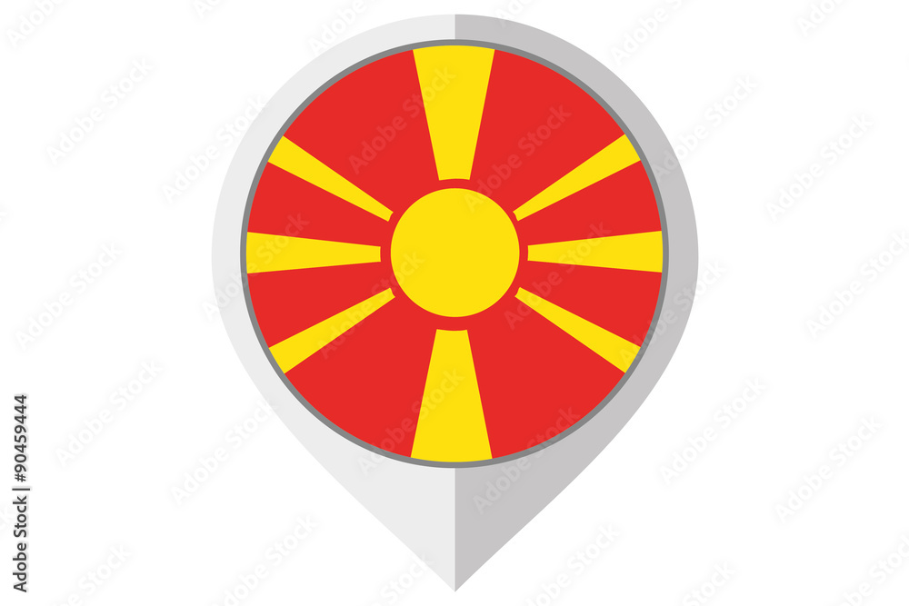 Flag Illustration inside a pointed of the country of Macedonia Flag Illustration inside a pointed of the country of Macedonia