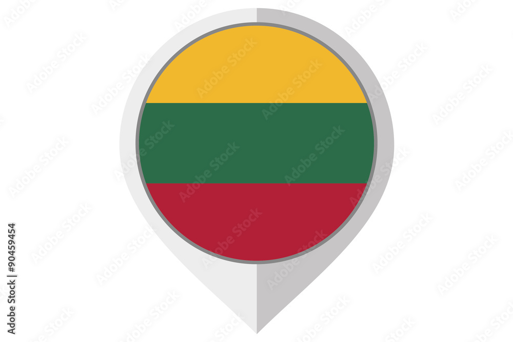 Flag Illustration inside a pointed of the country of Lithuania Flag Illustration inside a pointed of the country of Lithuania