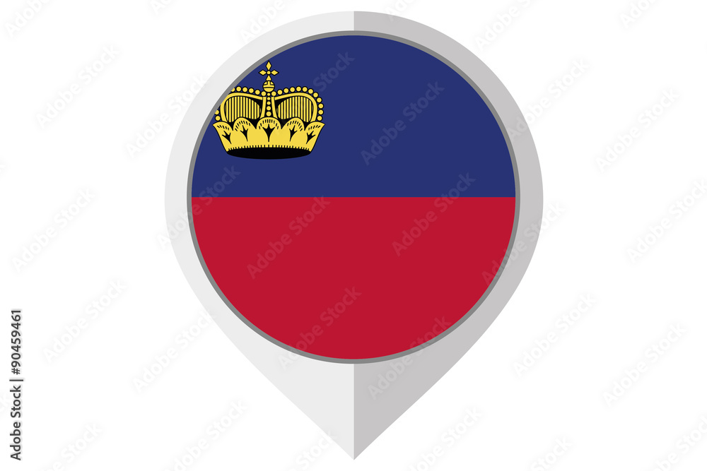 Obraz premium Flag Illustration inside a pointed of the country of Liechtenste