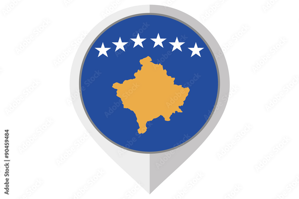 Flag Illustration inside a pointed of the country of Kosovo Flag Illustration inside a pointed of the country of Kosovo