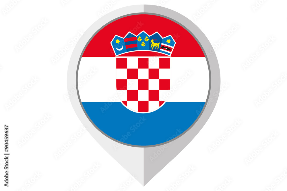 Flag Illustration inside a pointed of the country of Croatia