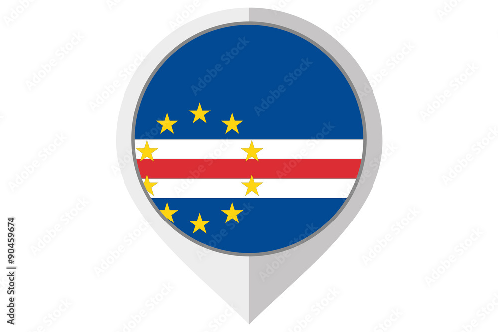 Flag Illustration inside a pointed of the country of Cape Verde Flag Illustration inside a pointed of the country of Cape Verde