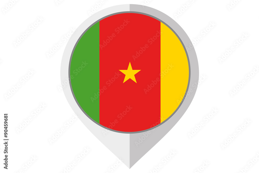 Flag Illustration inside a pointed of the country of Cameroon Flag Illustration inside a pointed of the country of Cameroon