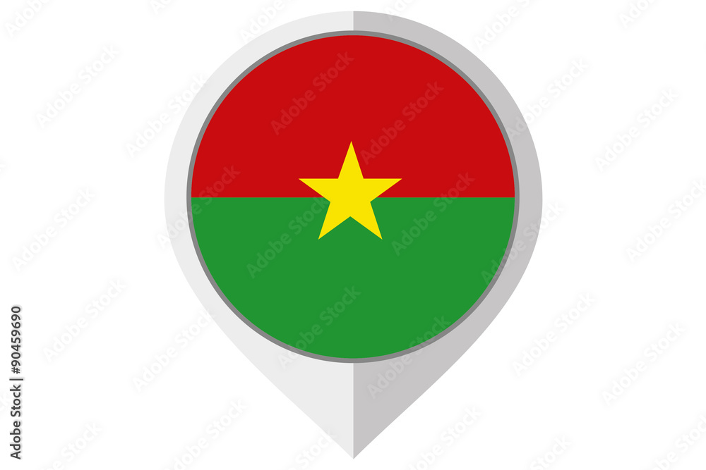 Flag Illustration inside a pointed of the country of Burkina Fas Flag Illustration inside a pointed of the country of Burkina Fas