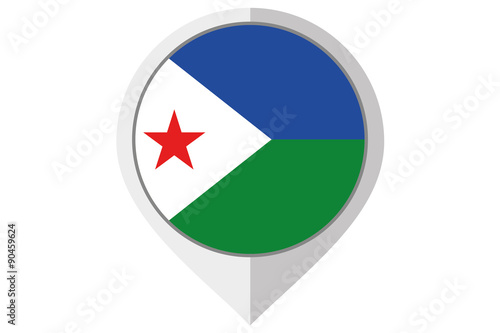 Free Download Flag Illustration inside a pointed of the country of Djibouti - GFXLoad