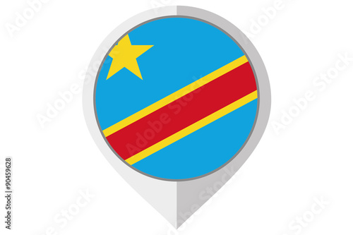 Free Download Flag Illustration inside a pointed of the country of Democratic - GFXLoad