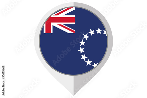 Free Download Flag Illustration inside a pointed of the country of Cook Island - GFXLoad