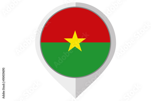 Free Download Flag Illustration inside a pointed of the country of Burkina Fas - GFXLoad