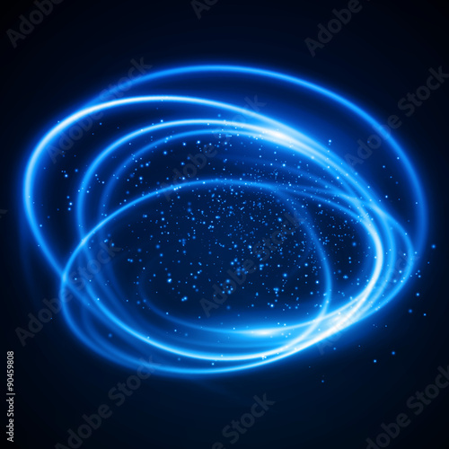 Abstract Blue Lights Effect Background. Vector illustration