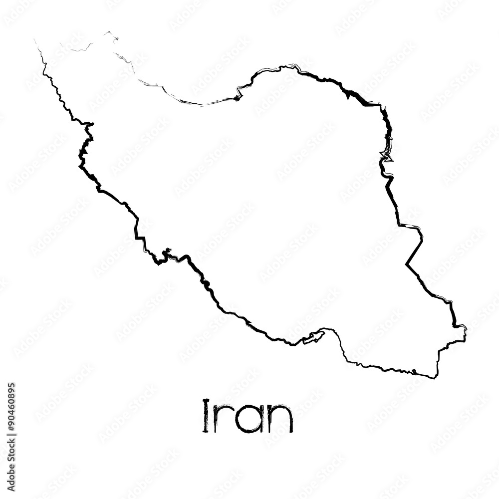 Scribbled Shape of the Country of Iran