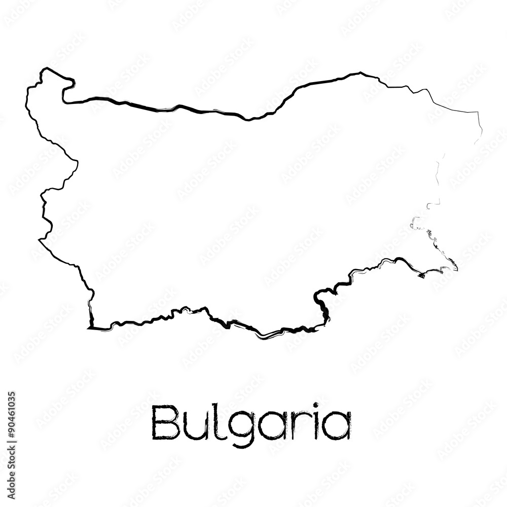 Scribbled Shape of the Country of Bulgaria