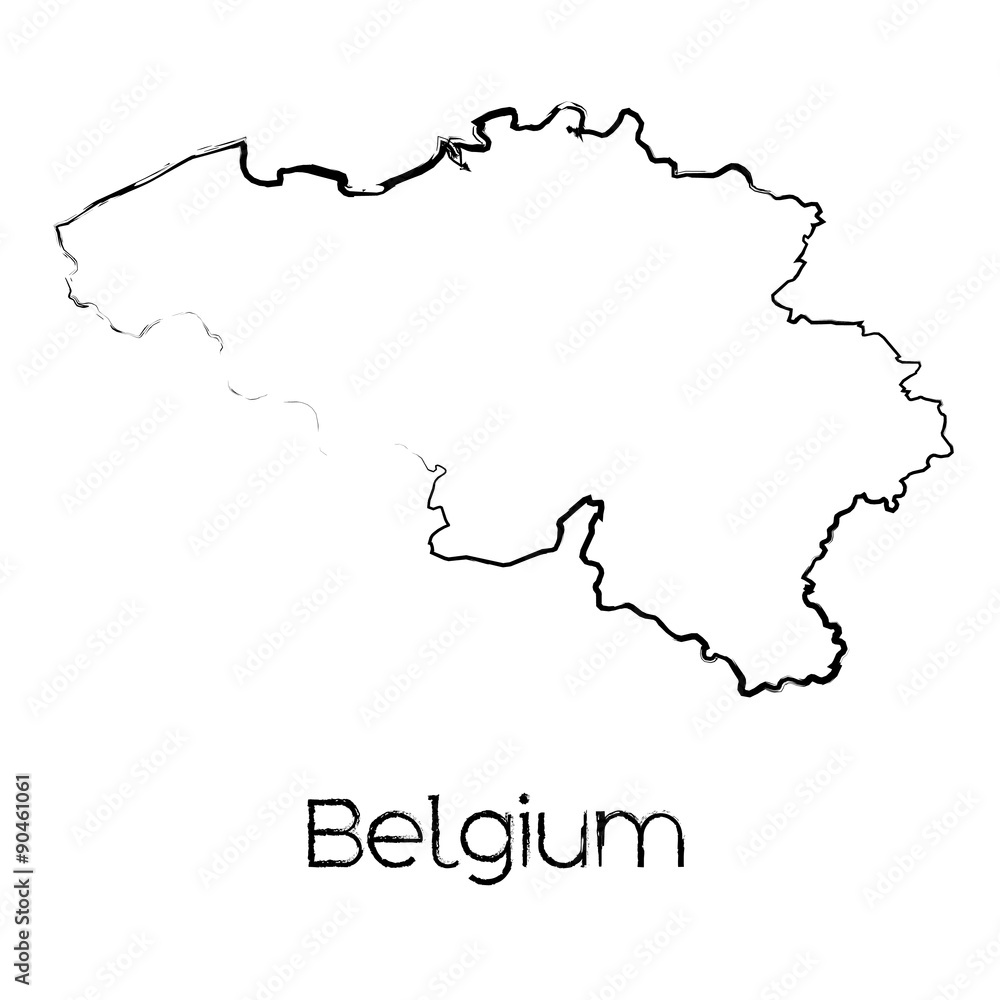 Scribbled Shape of the Country of Belgium