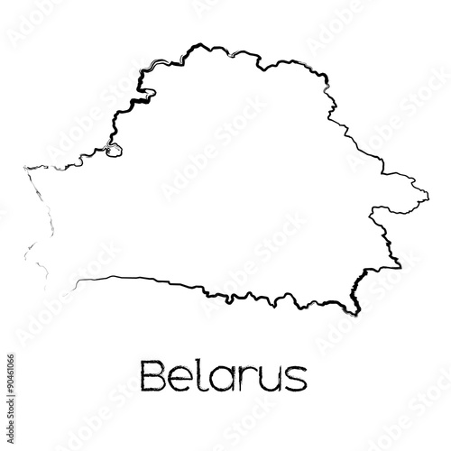 Scribbled Shape of the Country of Belarus