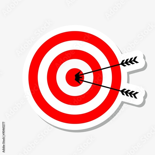 Icon red target with arrows in
