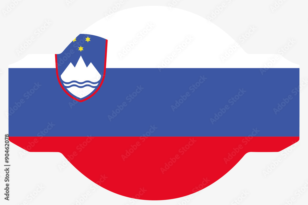 Flag Illustration within a Sign of the country of Slovenia