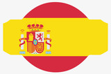 Flag Illustration within a Sign of the country of Spain