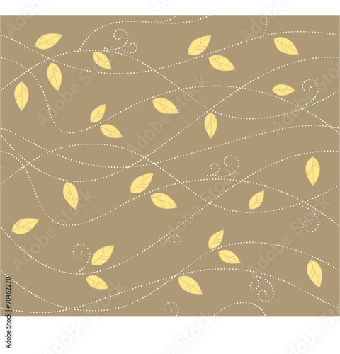 Seamless Leaves Pattern/ yellow brown