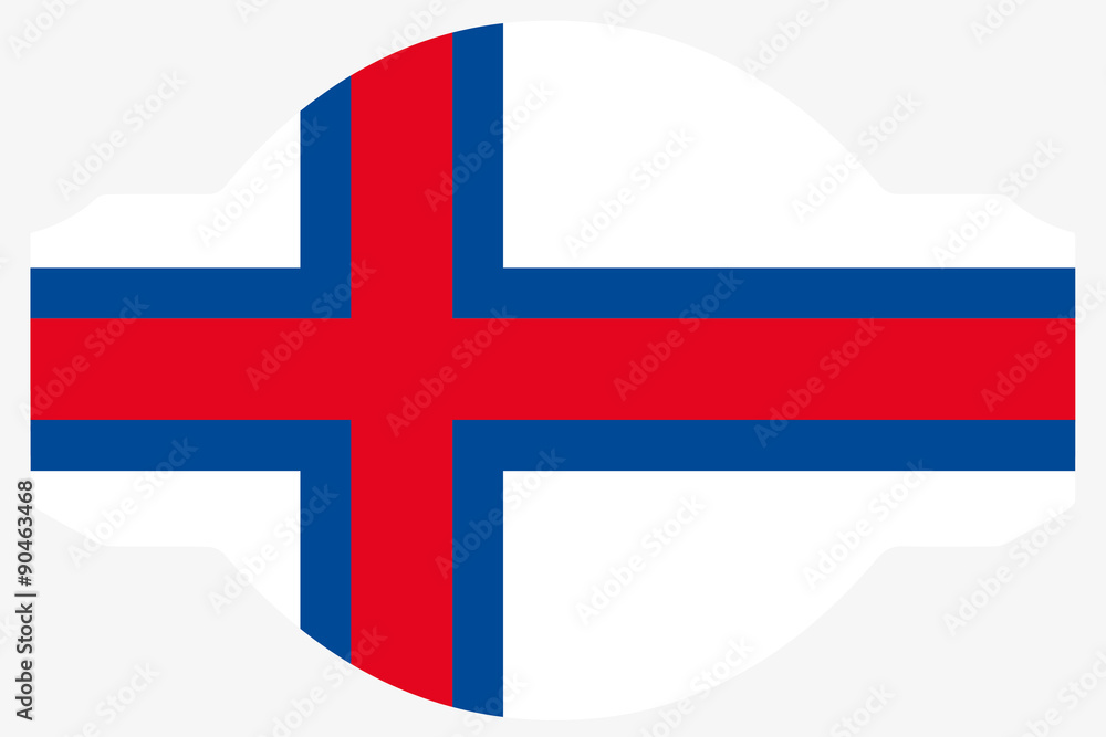 Fototapeta premium Flag Illustration within a Sign of the country of Faroe Islands