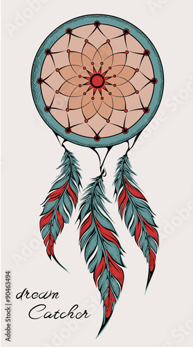 Dream Catcher isolated on white background. Amulet. vector illustration