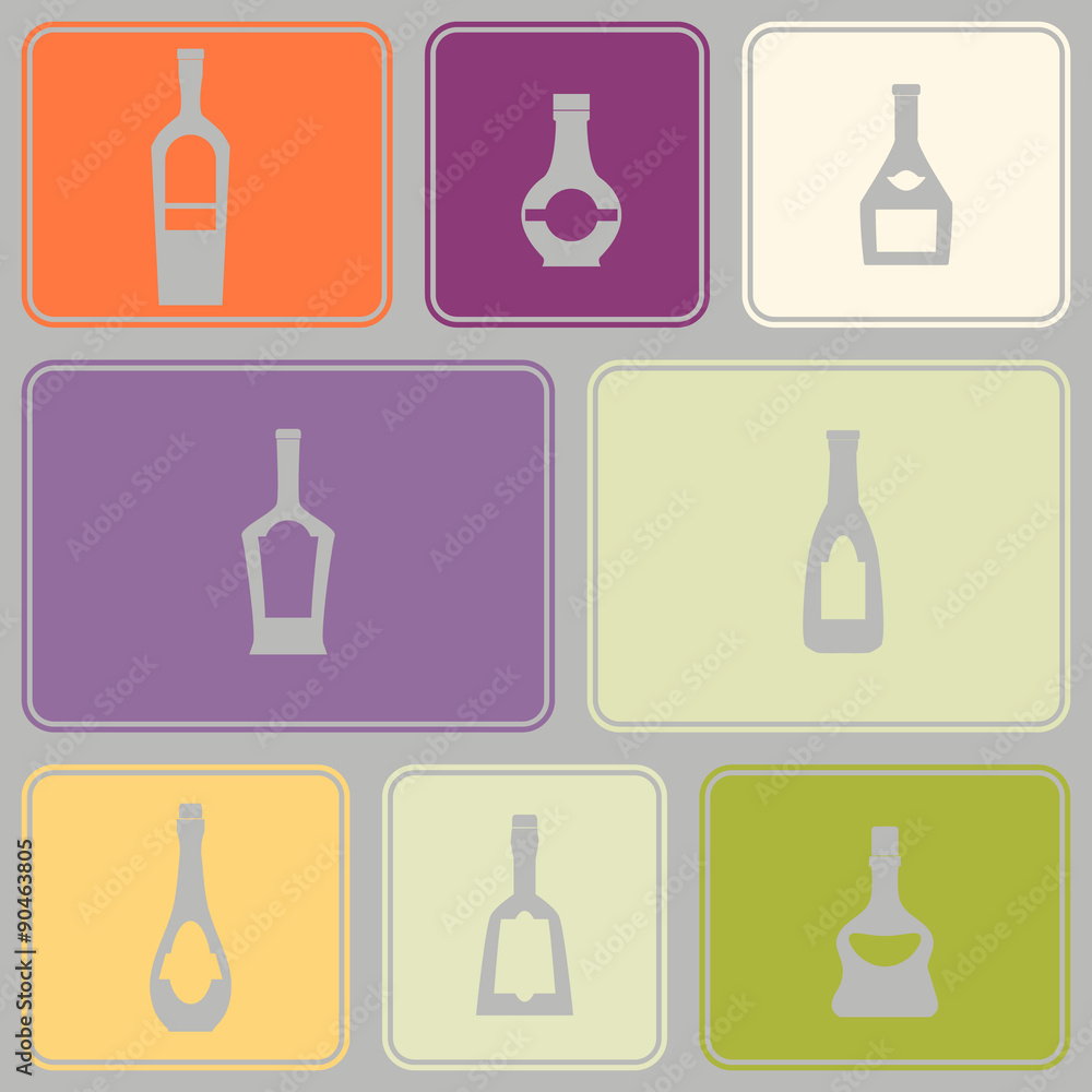 Seamless background with bottles for your design Seamless background with bottles for your design