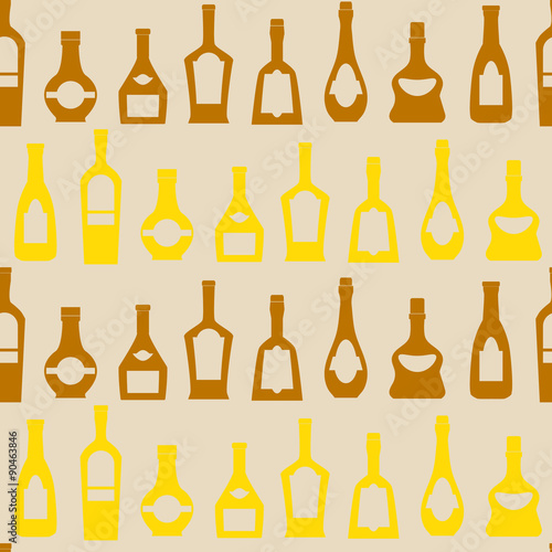 Seamless background with  bottles for your design