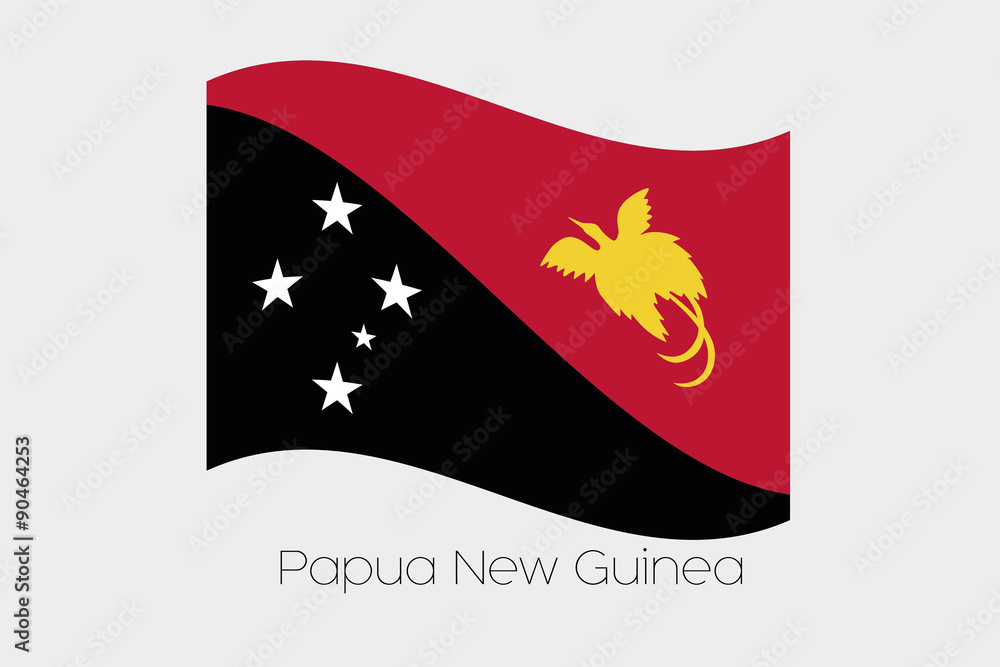 3D Waving Flag Illustration of the country of Papua New Guinea 3D Waving Flag Illustration of the country of Papua New Guinea