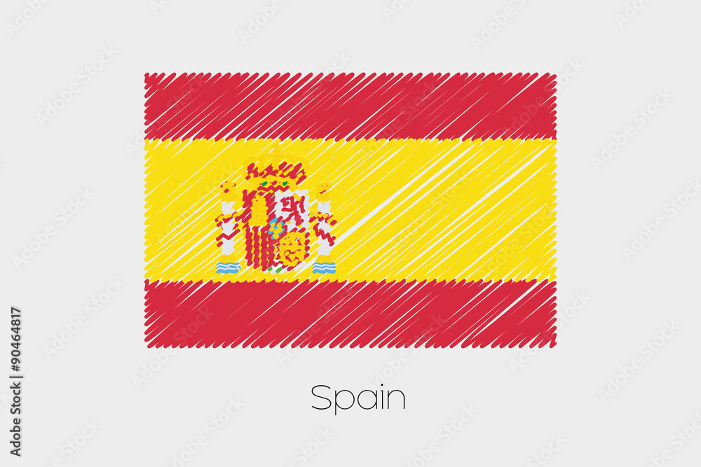 Fototapeta premium Scribbled Flag Illustration of the country of Spain