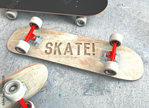 Skateboard mit schriftzug SKATE
