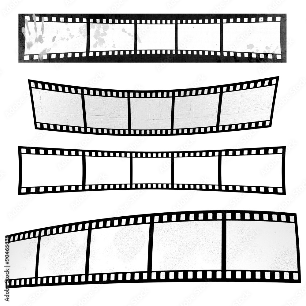 Film strip design element isolated on white
