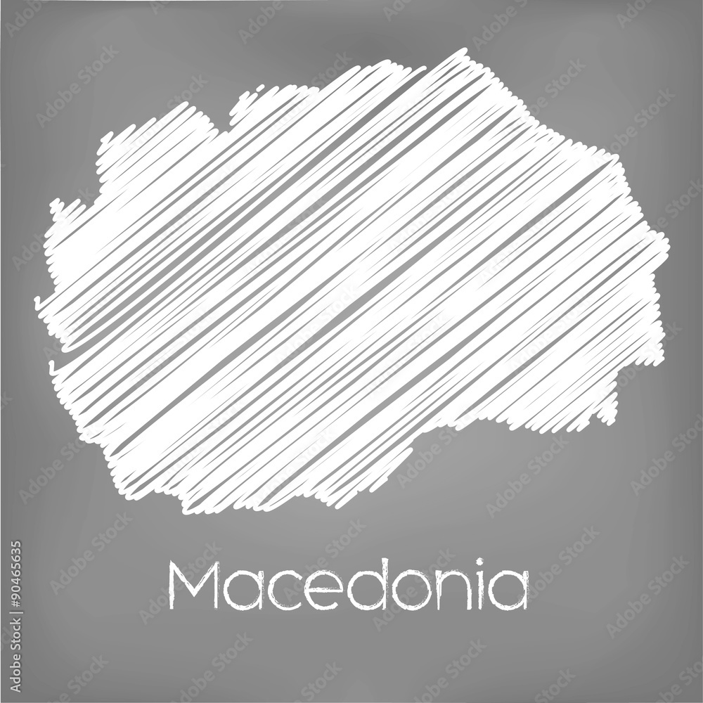 Scribbled Map of the country of Macedonia Scribbled Map of the country of Macedonia