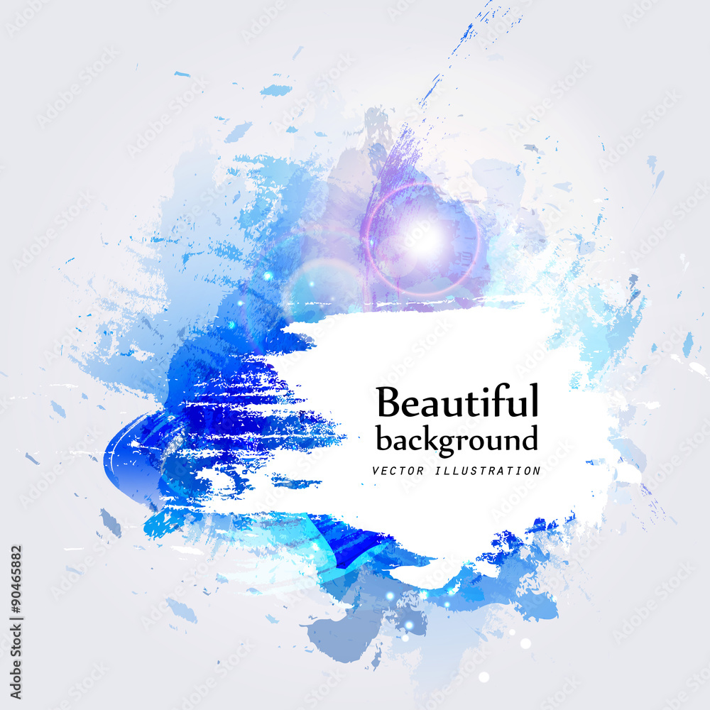 Obraz premium blue watercolor stain. Vector blob