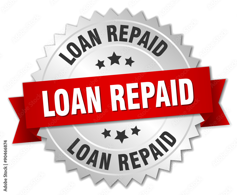 loan repaid 3d silver badge with red ribbon loan repaid 3d silver badge with red ribbon