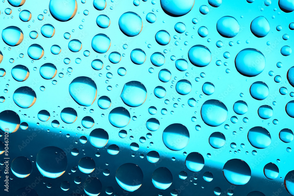 Water drops on blue background Water drops on blue background