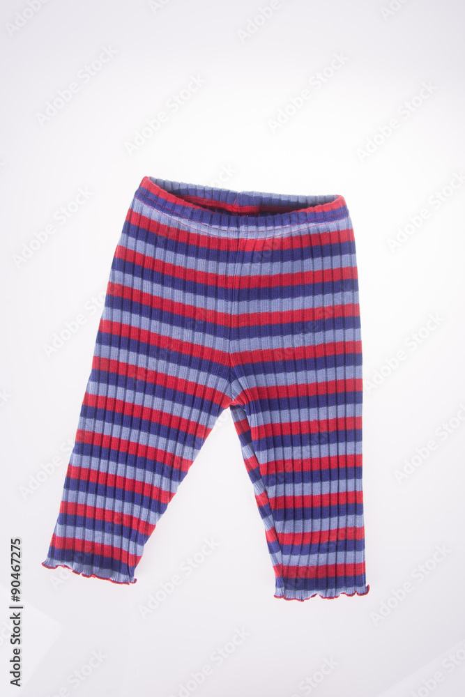 Childrens striped pants isolated on a white background Childrens striped pants isolated on a white background