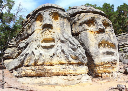 Devil’s Head (Certovy hlavy) impressive sculpture in Kokorinsko nearby Prague. Czech Republic, Central Europe. photo