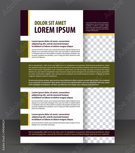 Magazine, flyer, brochure, cover layout design print template, blue vector Illustration