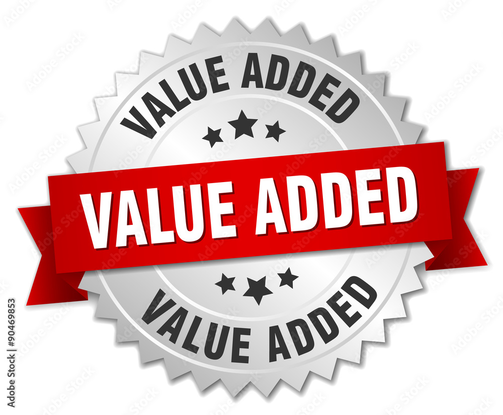 value added 3d silver badge with red ribbon value added 3d silver badge with red ribbon