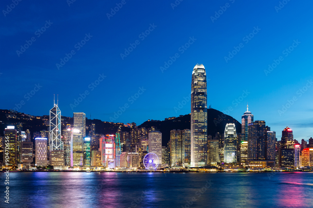 Naklejka premium Hong Kong skyline