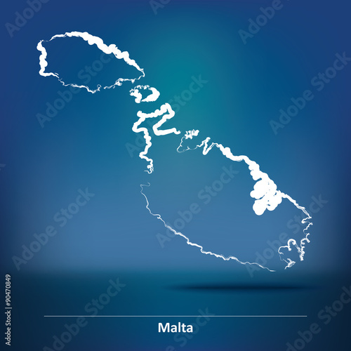 Doodle Map of Malta