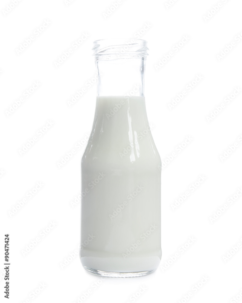Bottle of milk on white background. Bottle of milk on white background.