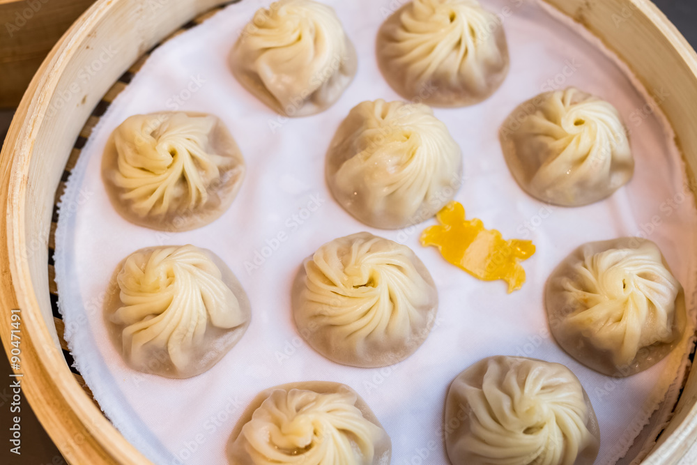 minced pork and crab dumpling with soup, xiao long bao minced pork and crab dumpling with soup, xiao long bao