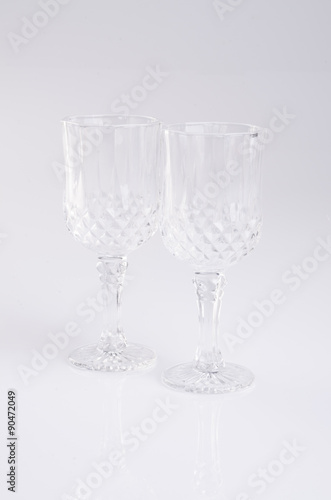 glass cup. Empty glass cup on a background