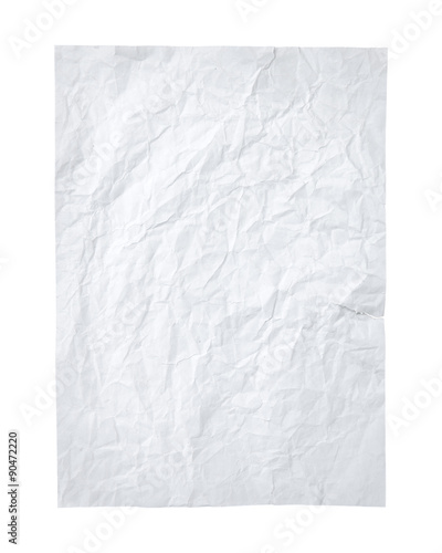 Crumpled paper A4 size isolated white background. Stock Photo | Adobe Stock